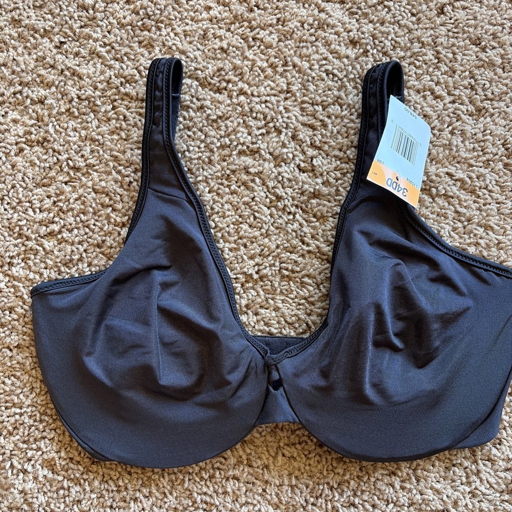 Lilyette by Bali Black Minimizer Plunge Into Comfort Keyhole Underwire Bra 34DD - Picture 3 of 12